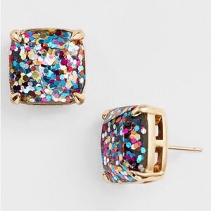 NWT kate spade new york Glitter Stud Earrings gold tone